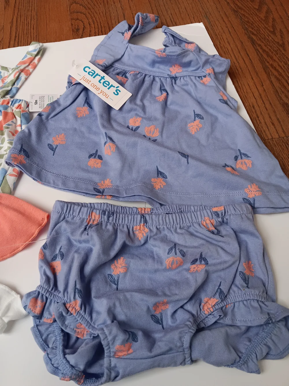 Carter's Just One You Baby Girl 12M NWT Outfits 2 Set  Bundle Lavender&Peach